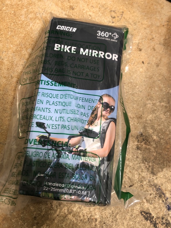 Photo 1 of 2pcs Bike Mirror Handlebar Mount 360° Adjustable, Wide Rear View Mirror Bicycle Mirrors for Handlebars with Scratch Resistant Glass, Bike Rear View Mirror for Scooter, Motorcycle, Bike Accessory