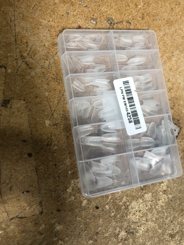 Photo 1 of Almond Nail Tips Double Sided Matte Medium Nail Tips Half Cover 240pcs for Almond Shape Fake False Acrylic Press On Nails 12 Sizes for Gel Nail Extensions, Luckyfairy