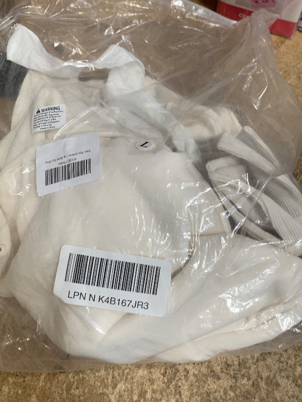 Photo 1 of Bow Sweatshirt Women Oversized Loose Knit Sweatershirt with Back Bow Tie Casual Women’s Pullover Long Sleeve Top White