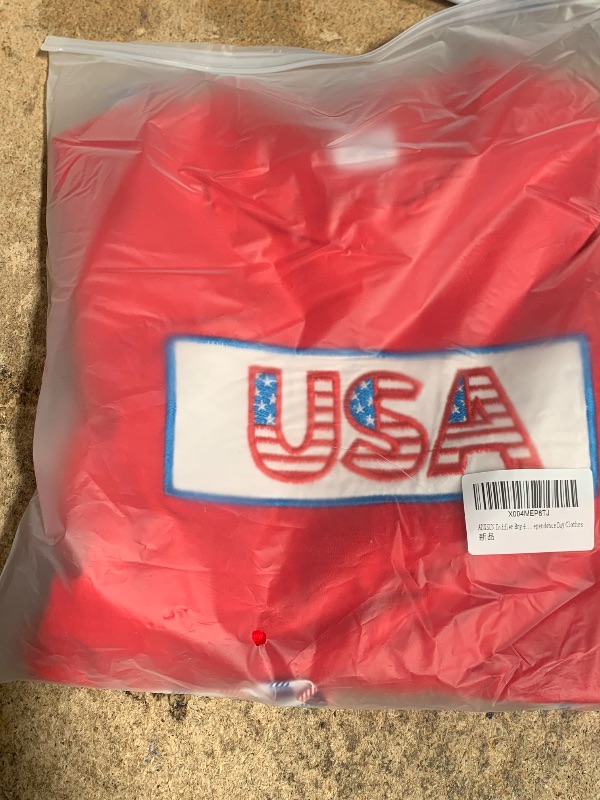 Photo 1 of ADXSUN Toddler Boy 4th of July Outfit Embroidered American Flag/USA Shirt+Striped Shorts Independence Day Clothes