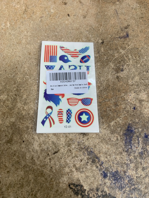 Photo 1 of 4th of July Temporary Tattoo, 10 Sheets Fourth of July Tattoo Stickers for Independence Day Party Supplies (dark)