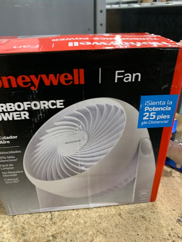 Photo 1 of **COLOR BLACK** Honeywell HT-904 TurboForce Tabletop Air Circulator Fan, Small, White – Quiet Personal Fan for Home or Office, 3 Speeds and 90 Degree Pivoting Head