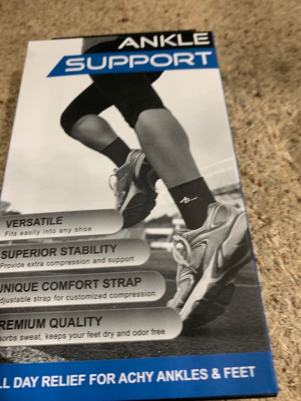 Photo 1 of ABIRAM Ankle Brace for Women & Men, Ankle Compression Sleeve, Foot Sleeve with Strap (1 Pair), Ankle Support for Sprained Foot & Arch, Plantar Fasciitis Relief Socks, Achilles Tendonitis, Sports