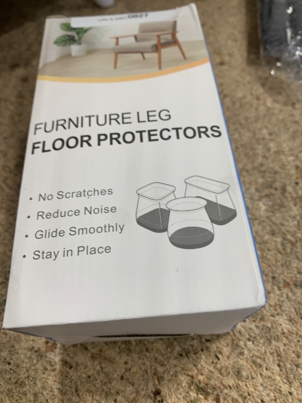 Photo 1 of 24 Pcs Chair Leg Floor Protectors for Hardwood Floors Silicone Covers to Protect Wood Tile Floors Felt Pads Furniture Leg Caps Non Slip Reduce Noise (Fit:1.3"-2")
