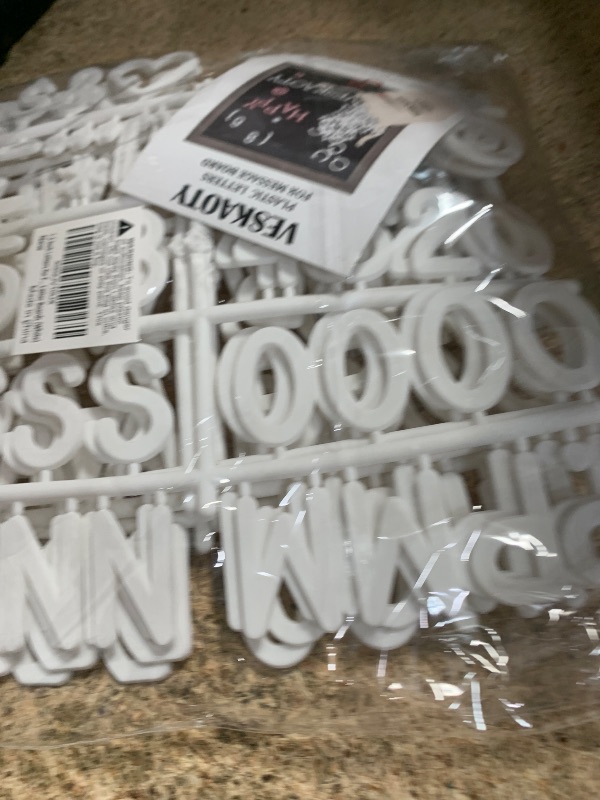 Photo 1 of 1.5 Inch Letters (No Board Included),186 Pieces Including Big Characters, Numbers & Symbols for Changeable Felt Message Boards, Letters Only (White)