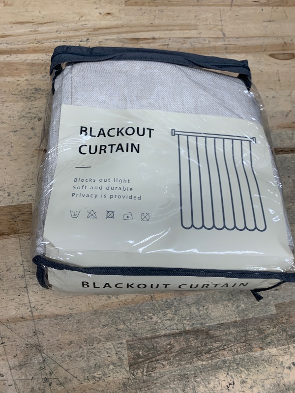 Photo 1 of 100% Blackout Shield Linen Blackout Curtains for Bedroom 84 Inches Long, Back Tab/Rod Pocket Living Room Drapes, Thermal Insulated Blackout Curtains 2 Panels Set, 50" W x 84" L, Cream