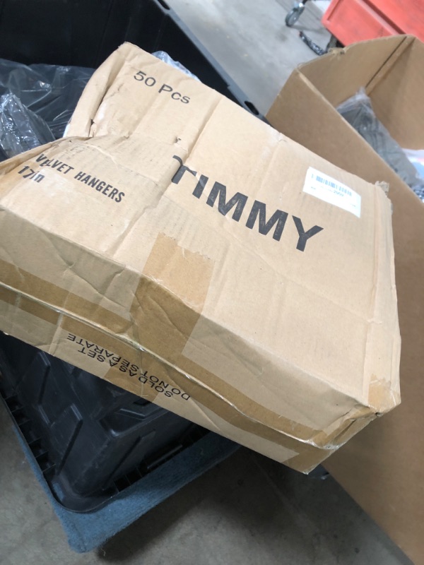 Photo 1 of TIMMY Non-Slip Velvet Hangers - Suit & Coat (50-Pack) Ultra Thin Space Saving Heavy Duty Hangers Hold Up-To 10 Lbs - White/Silver