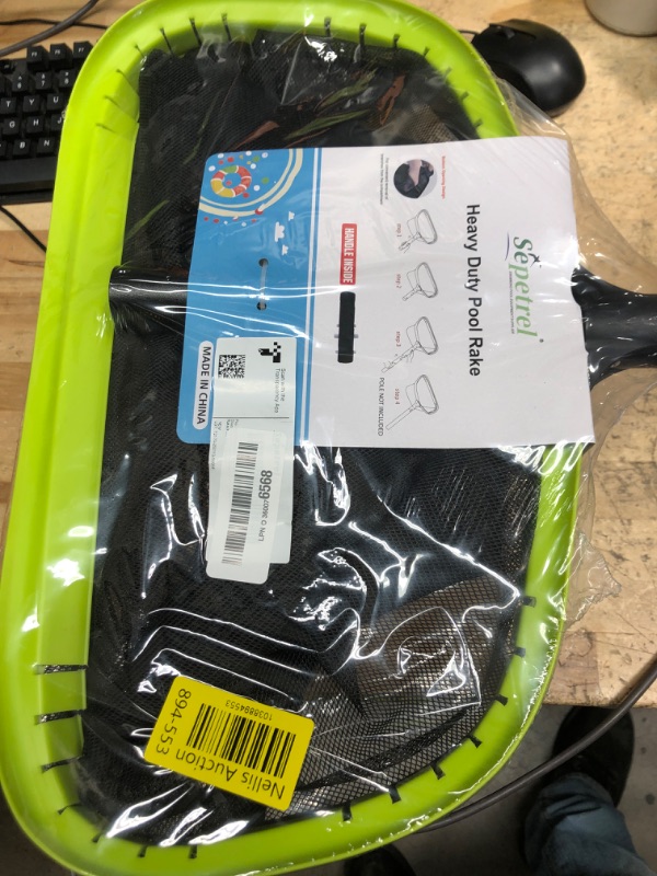 Photo 1 of Sepetrel Pool Net,Professional Swimming Pool Leaf Skimmer Nets for Cleaning with Double-Layer Deep Big Bag,Heavy Duty Aluminum Frame & Handle Rake(Pole Not Included)