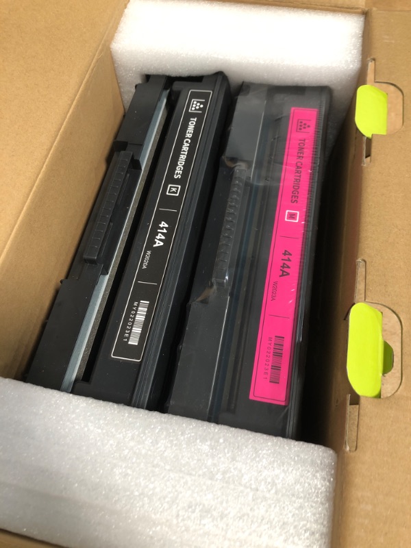 Photo 1 of 414A Toner Cartridges 4 Pack High Yield Replacement for HP 414A 414X to Use with HP Color Pro MFP M479fdw, M479fdn, M454dw, M454dn Series (with Chip -BK/C/Y/M)