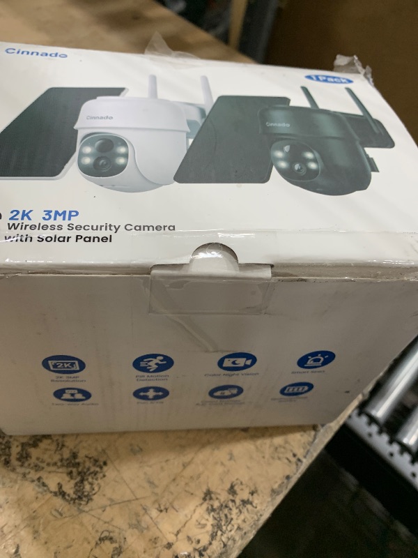 Photo 1 of *MISSING INSTALLATION BRACKET* Cinnado Security Cameras Wireless Outdoor-2K Cameras for Home Security Outside Solar/Battery Powered 2.4G WiFi, 360° Color Night Vision,2 Way Audio, PIR Human Detection,Compatible with Alexa