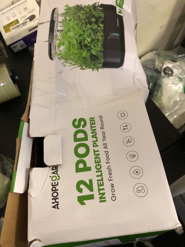 Photo 1 of Ahopegarden Hydroponics Growing System kit Indoor Garden, 12 Pods Plant herb Garden with LCD Environmental Detection Germination Vegetable LED Growth Lamp, Hydroponics Grower Healthy Fresh Vegetables