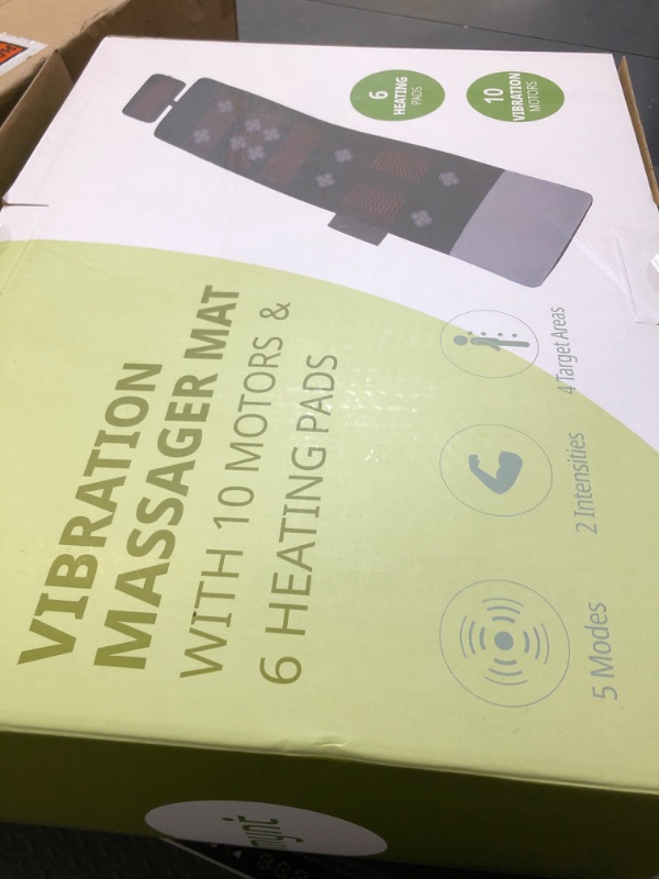 Photo 1 of 5-Programed Full Body Massage Mat with 10 Vibrating Motors, 6 Heating Pad with Massager, Heated Massage Pad for Bed with Pillow, Neck and Back Massager with Heat and Vibration, Full Body Heating Pad