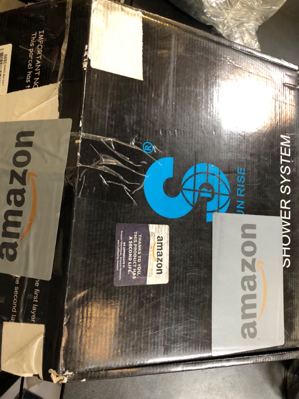 Photo 1 of SR SUN RISE Shower Faucet Set Bathroom Square Rain Shower Head with Handheld Spray Wall Mounted Rainfall Shower Fixtures Brushed Nickel Shower Faucet Trim Repair Kits (Contain Shower Valve)10 Inches