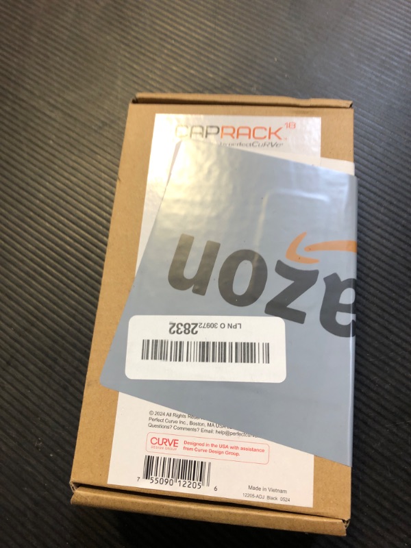 Photo 1 of Perfect Curve Hat Organizer CapRack | Over-The-Door Hat Rack and Organizer | Baseball Cap Rack | Hat Rack for Door | Cap Organizer | 2 Straps | Holds 18 to 36 Adjustable Caps |Black