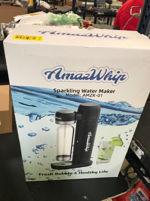 Photo 1 of AmazWhip Sparking Water Maker, Household Portable Bubble Water Machine With 1L Water Bottle, CO2 Soda Maker Machine For Carbonated Beverage Homemade (Black)