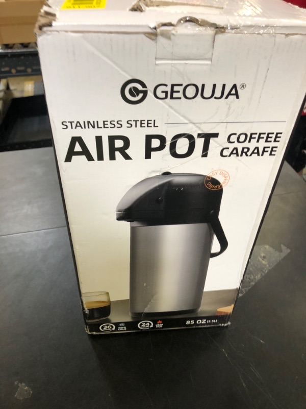 Photo 1 of Airpot Coffee Carafe for Keeping Hot - 85 OZ / 2.5L Large Coffee Dispenser with Pump - Insulated Stainless Steel Thermos Urn for Hot Drinks Water Tea Chocolate - Thermal Beverage Dispenser for Parties