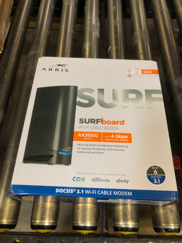 Photo 2 of ARRIS (G34) - Cable Modem Router Combo - Fast DOCSIS 3.1 Gigabit WiFi 6 (AX3000), Approved for Comcast Xfinity, Cox, Spectrum & More, 1 Gbps Max Internet Speeds