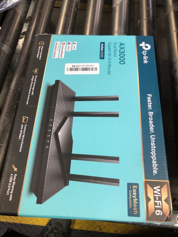 Photo 2 of TP-Link Dual-Band AX3000 Wi-Fi 6 Router Archer AX55 | Wireless Gigabit Internet Router for Home | EasyMesh Compatible | VPN Clients & Server | HomeShield, OFDMA, MU-MIMO | USB 3.0 | Secure by Design