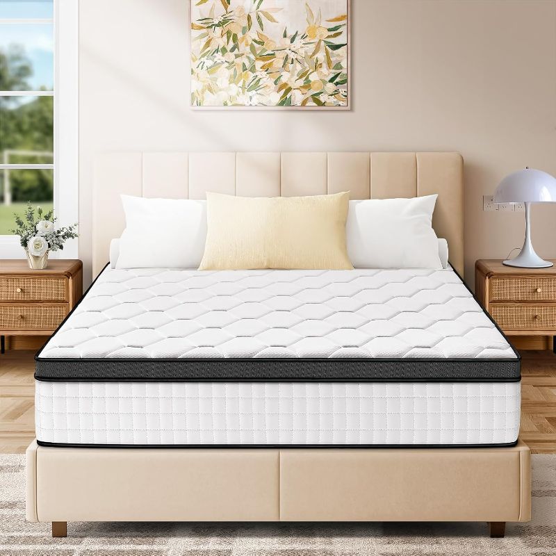 Photo 1 of Queen Mattress, 14 Inch Ultra Comfort Hybrid Mattress Queen Size, Foam Mattress with Independent Pocket Springs Mattress in a Box Pressure Relief & Supportive, Medium Firm
