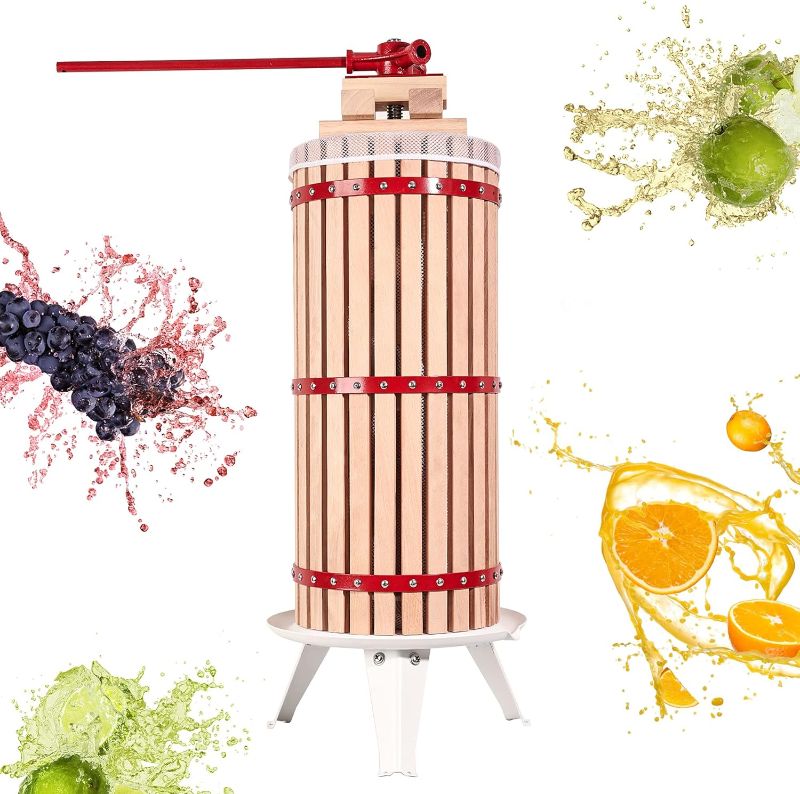 Photo 1 of YUDA Upgraded 7.9 Gallon (30L) Manual Fruit Wine Press with 12 Blocks 100% Nature Oak, Cider Apple Grape Berries Crusher Juice Maker
