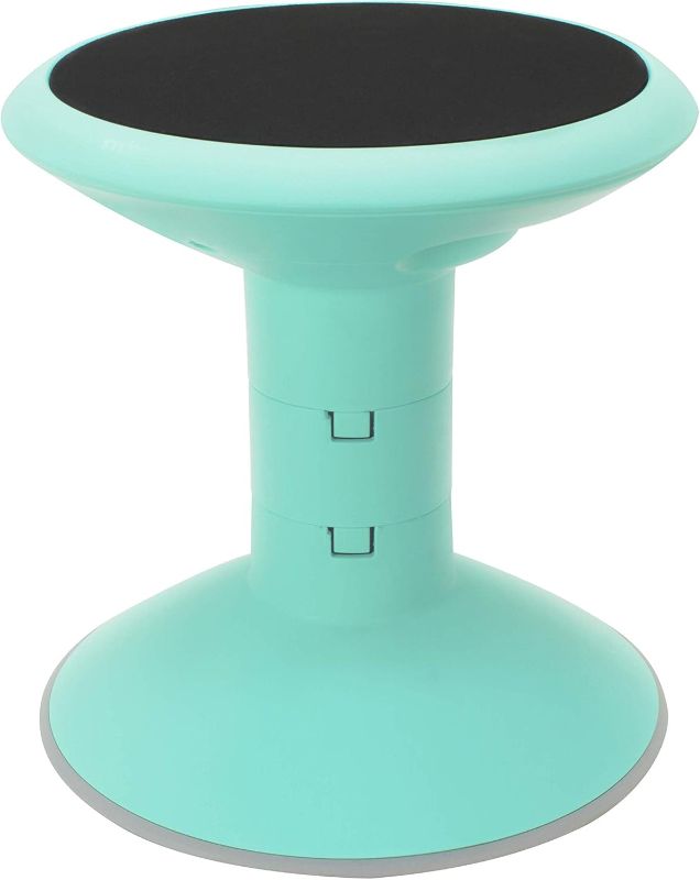 Photo 1 of Storex Wiggle Stool – Active Flexible Seating for Classroom and Home Study, Adjustable 12-18 Inch Height, Teal (00306A01C)
