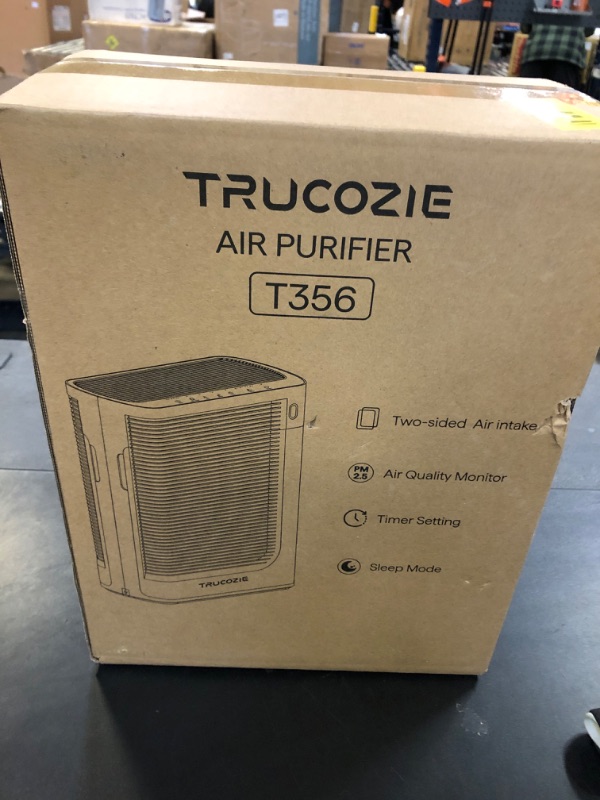 Photo 2 of Trucozie Air Purifier for Home Large Room Bedroom Up to 1937 Ft² in 1 Hr With Double-sided Air Inlet, Air Quality and Light Sensors, HEPA Sleep Mode for Allergies, Dust, Smoke, Pet Hair, White