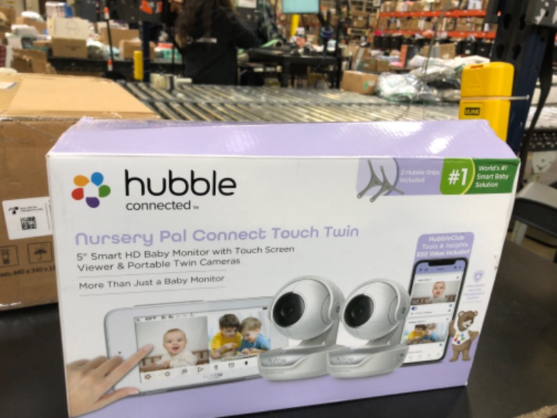 Photo 2 of Hubble Nursery Pal Touch Twin 5" Smart Baby Monitor with Camera and Audio, WiFi Baby Camera Monitor with Flexible Wall Mount; Pan Tilt Zoom; 2Way Talk, Interactive Smart HD Monitor & Smartphone App