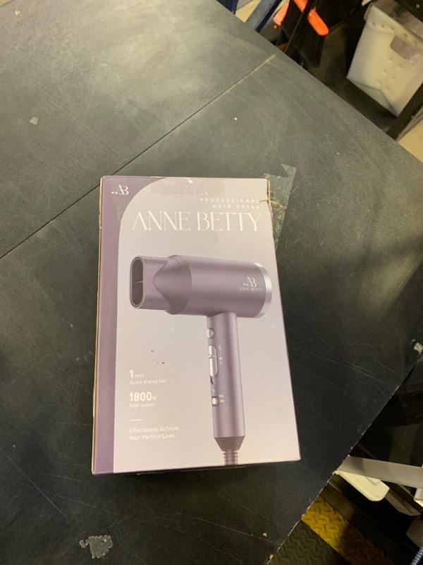 Photo 1 of ANNE BETTY Ionic Hair Dryer with Diffuser, Powerful 1800W Blow Dryer for Women & Men, Fast-Drying Hair Dryer with Nozzle for Home, Salon, Travel