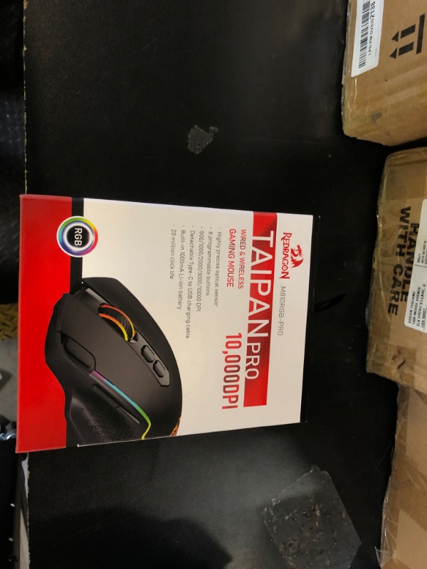 Photo 2 of Redragon M810 Pro Wireless Gaming Mouse, 10000 DPI Wired/Wireless Gamer Mouse w/Rapid Fire Key, 8 Macro Buttons, 45-Hour Reliable Power Capacity and RGB Backlit for PC/Mac/Laptop