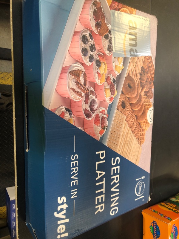 Photo 1 of Delling Large Serving Platter, 16/14/12 Inch Rectangular Serving Trays for Serving Food, Serving Tray for Party - Set of 3, White