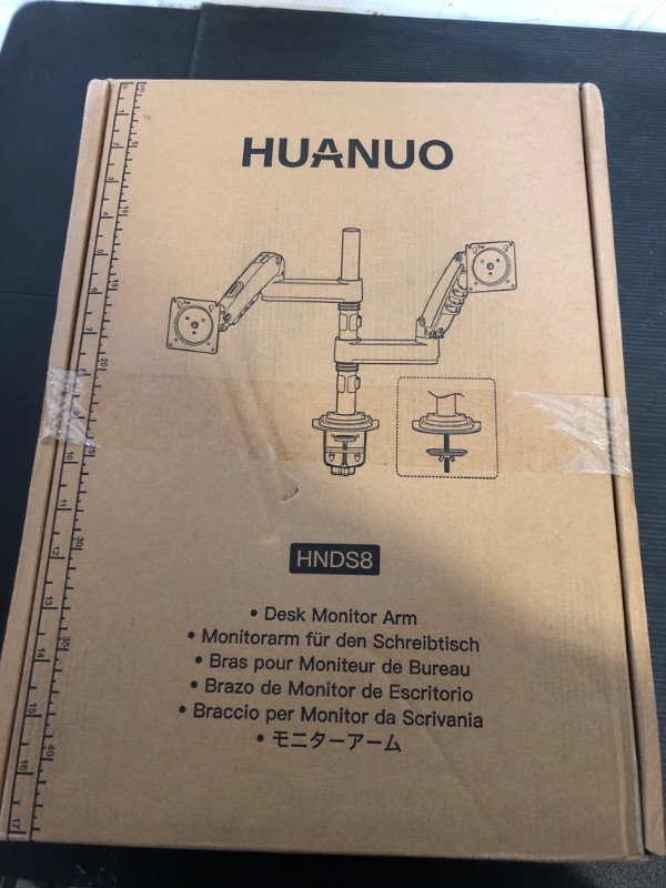 Photo 1 of HUANUO 17-32 Inch Dual Monitor Stand, Gas Spring Dual Monitor Mount, Monitor Stand 2 Monitors, Ergonomic Adjustable Tilt/Swivel/Rotate, Weight Max 19.8 lbs, VESA 75/100mm
