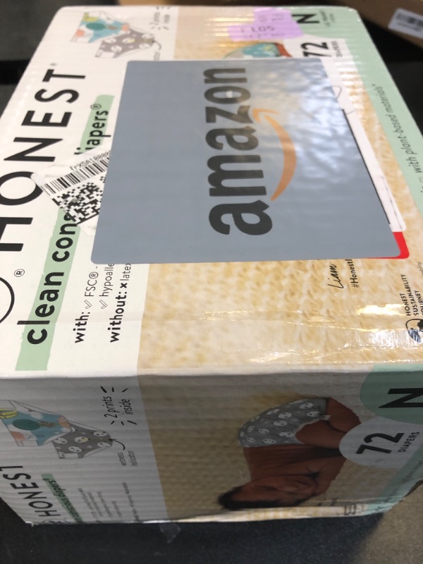 Photo 1 of The Honest Company Clean Conscious Diapers | Plant-Based, Sustainable | Above It All + Pandas | Club Box, Size Newborn, 72 Count