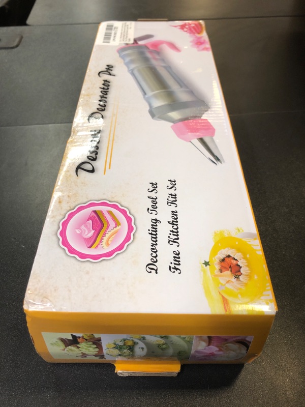 Photo 1 of Icing Decoration Gun Set, Stainless Steel Cake Decorating Kit, Buttercream Frosting Piping Tool, 6 Piping Icing Nozzles Cupcake Filler Supplies