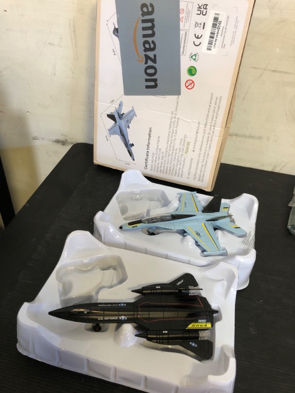 Photo 1 of Double Metal Fighter Army Toy Airplane Model with Sound & Light, Pull Back Alloy Plane Military Toy Diecast Jet Toy, Birthday Gift for Toddler Boys and Girls