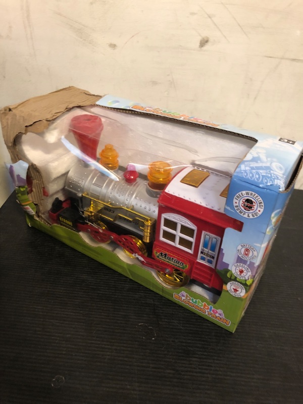 Photo 1 of ArtCreativity Bubble Blowing Toy Train with Lights & Sounds, Bump and Go Toddler Train Toys for Around The Tree, Kids Bubble Machine, for Boys & Girls Ages 1-6