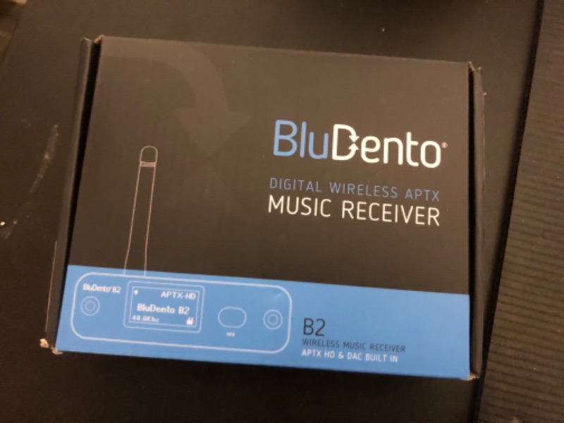 Photo 2 of BluDento B2 aptX HD, LDAC Hi-Fi Bluetooth 5.1 Audio Receiver,Bluetooth Adapter with ESS DAC, Analog Stereo RCA Output, Enhanced Working Range,OLED Display, Digital Coaxial & Optical Outputs