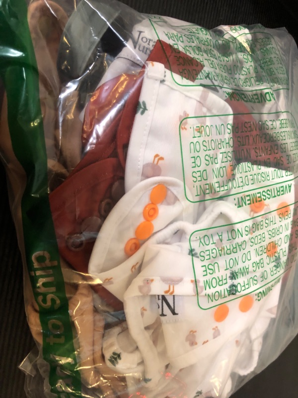 Photo 1 of Nora's Nursery Cloth Diaper Cover, Reusable Cover with Snap Closure for Flat or Fitted Inserts - 7-Pack with Wet Bag - On The Farm