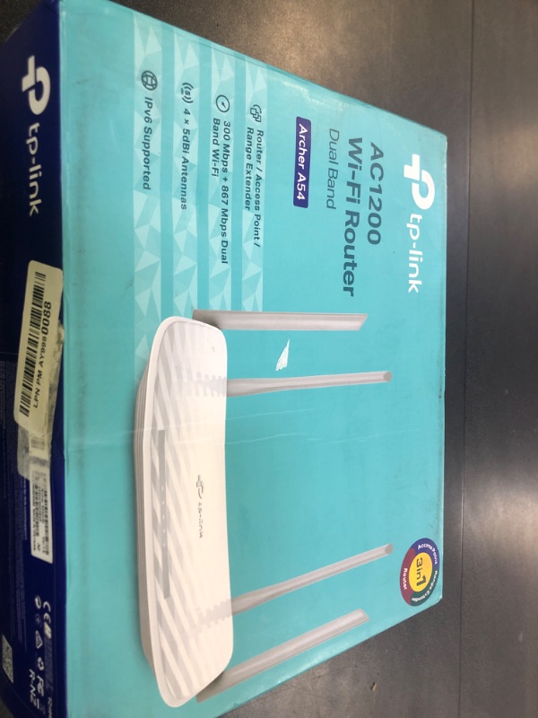 Photo 1 of TP-Link AC1200 WiFi Router (Archer A54) - Dual Band Wireless Internet Router, 4 x 10/100 Mbps Fast Ethernet Ports, Supports Guest WiFi, Access Point Mode, IPv6 and Parental Controls