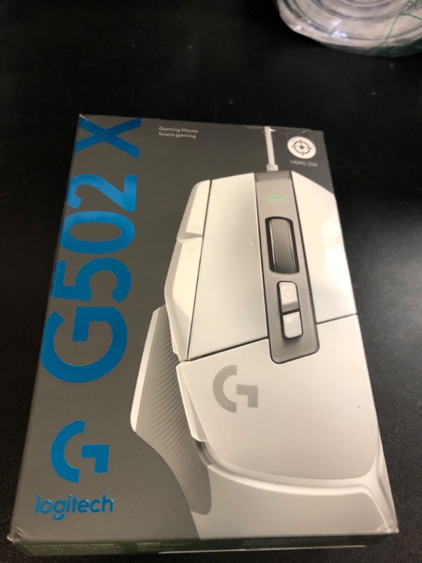 View 2 of Logitech G502 X Wired Gaming Mouse - LIGHTFORCE hybrid optical-mechanical primary switches, HERO 25K gaming sensor, compatible with PC - macOS/Windows - White