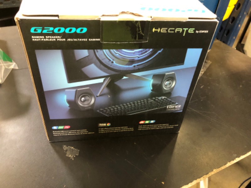 Photo 1 of Edifier G2000 32W PC Computer Speakers for Gaming Desktop PC Laptop Mac Computer Woofer Speakers Bluetooth USB 3.5mm AUX Inputs RGB Lights Multimedia Speakers Pink