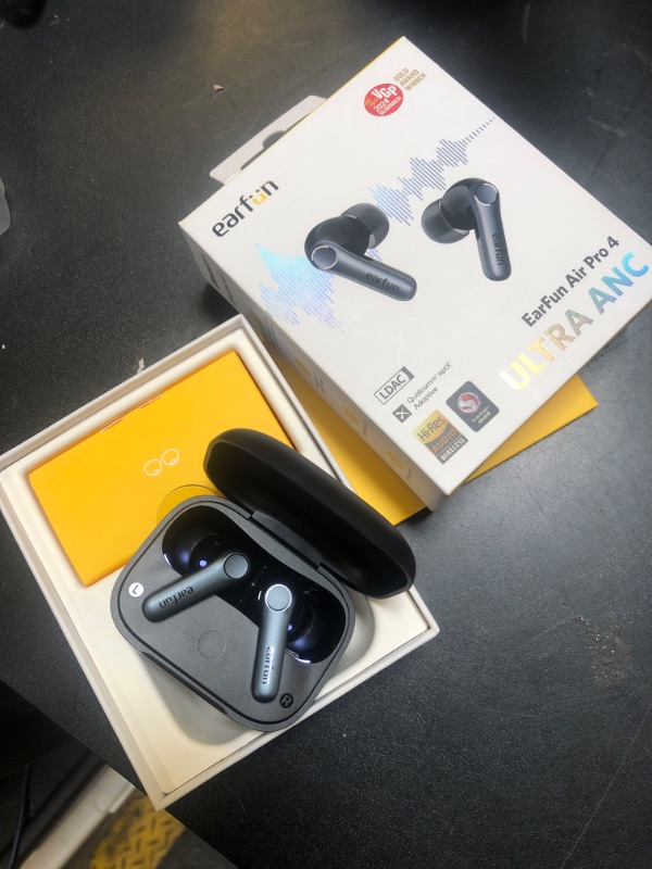 Photo 2 of EarFun Air Pro 4 Adaptive Hybrid Noise Canceling Wireless Earbuds, Qualcomm Snapdragon Sound, aptX™ Lossless, 6 Mics AI CVC 8.0 Call, LDAC Hi-Res Audio, 52H Playtime, Bluetooth 5.4, in-Ear Detection