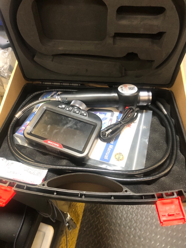 Photo 1 of Ralcam Two-Way Articulating Borescope, Industrial Endoscope Camera with Light, 0.33in Articulated Probe, Fiber Optic Snake Inspection Scope Camera for Automatic Mechanics Aircraft