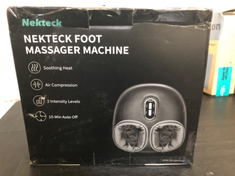 Photo 1 of Nekteck Shiatsu Foot Massager Machine with Soothing Heat, Deep Kneading Therapy, Air Compression, Improve Blood Circulation and Foot Wellness,Relax for Home or Office Use(Gray)