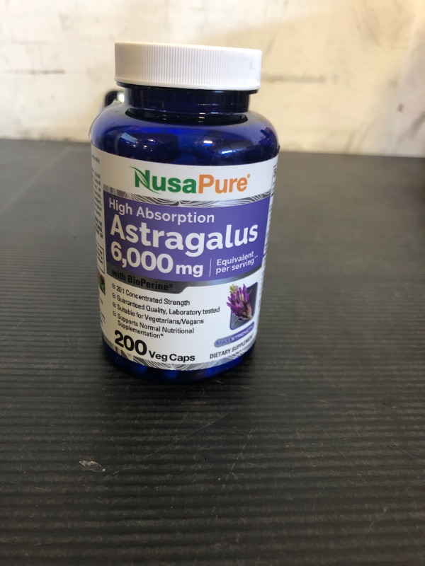 Photo 2 of NusaPure Astragalus 6000mg Per Serving, 200 Veggie Capsules, Extract 20:1, Non-GMO & Bioperine