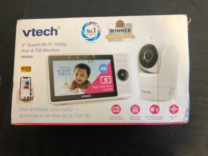 Photo 1 of VTech Upgraded Smart WiFi Baby Monitor VM901, 5-inch 720p Display, 1080p Camera, HD NightVision, Fully Remote Pan Tilt Zoom, 2-Way Talk, Free Smart Phone App, Works with iOS, Android