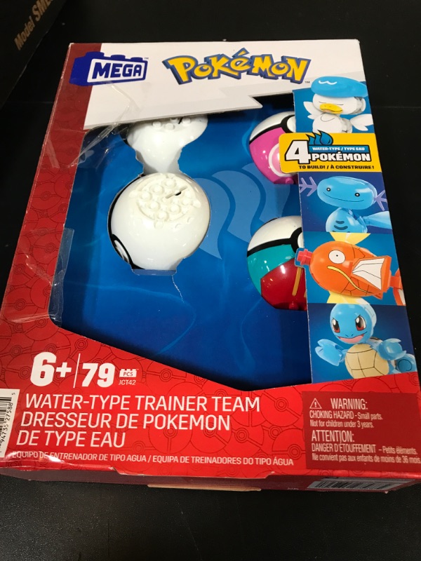 Photo 1 of MEGA Pokémon Action Figure Building Toys Set, Water-Type Trainer Team with 79 Pieces, 2 Inches Tall, for Kids