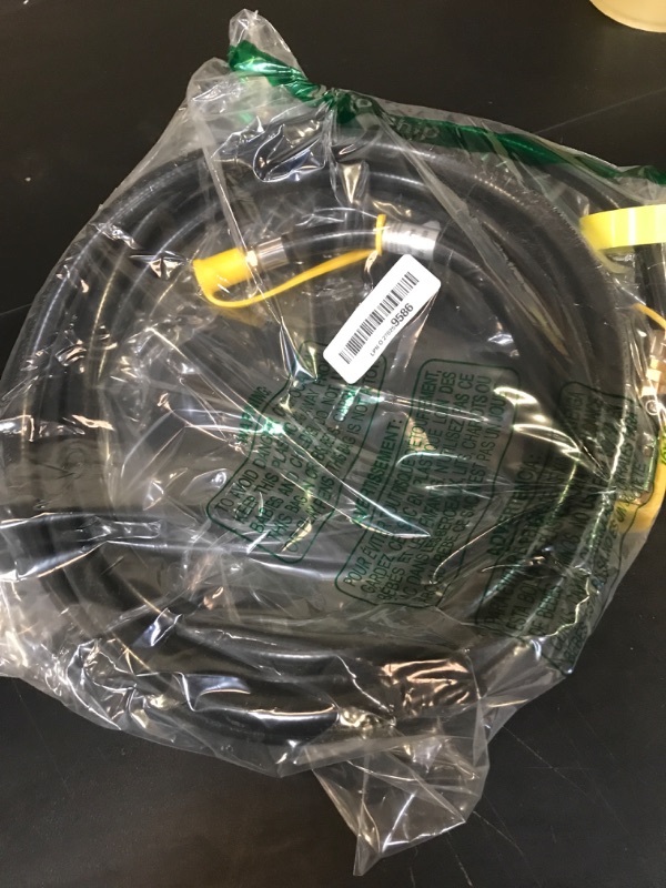 Photo 1 of 12 FT RV Propane Quick Connect Hose, with 1/4" Safety Shutoff Valve and 1/4" Male Full Flow Plug, Quick Disconnect Low Pressure Hose Extension with Elbow Adapter for 17" and 22" Blackstone Griddles