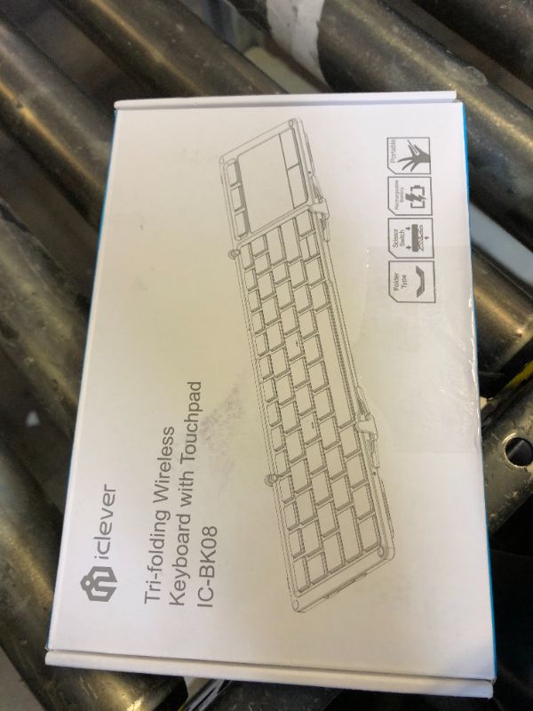 Photo 1 of iClever Foldable Keyboard, BK08 Bluetooth Keyboard with Sensitive Touchpad, Multi Devices, Pocket-Sized Tri-Folding Portable Keyboard for iPad, iPhone, Smartphone, Laptop and Table