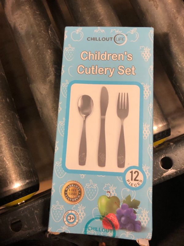 Photo 1 of 12 Piece Stainless Steel Kids Silverware Set - Child and Toddler Safe Flatware - Kids Utensil Set - Metal Kids Cutlery Set Includes 4 Small Kids Spoons, 4 Forks & 4 Knives