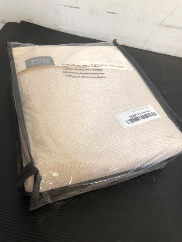 Photo 1 of 100% Blackout Shield Linen Blackout Curtains for Bedroom 84 Inches Long, Back Tab/Rod Pocket Living Room Drapes, Thermal Insulated Blackout Curtains 2 Panels Set, 50" W x 84" L, Cream